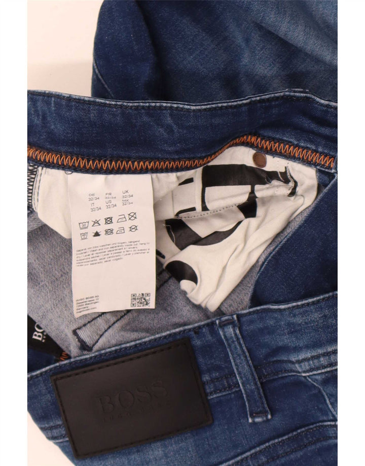 Hugo Boss Femme Delaware Slim Jean W32 L34 Bleu Coton