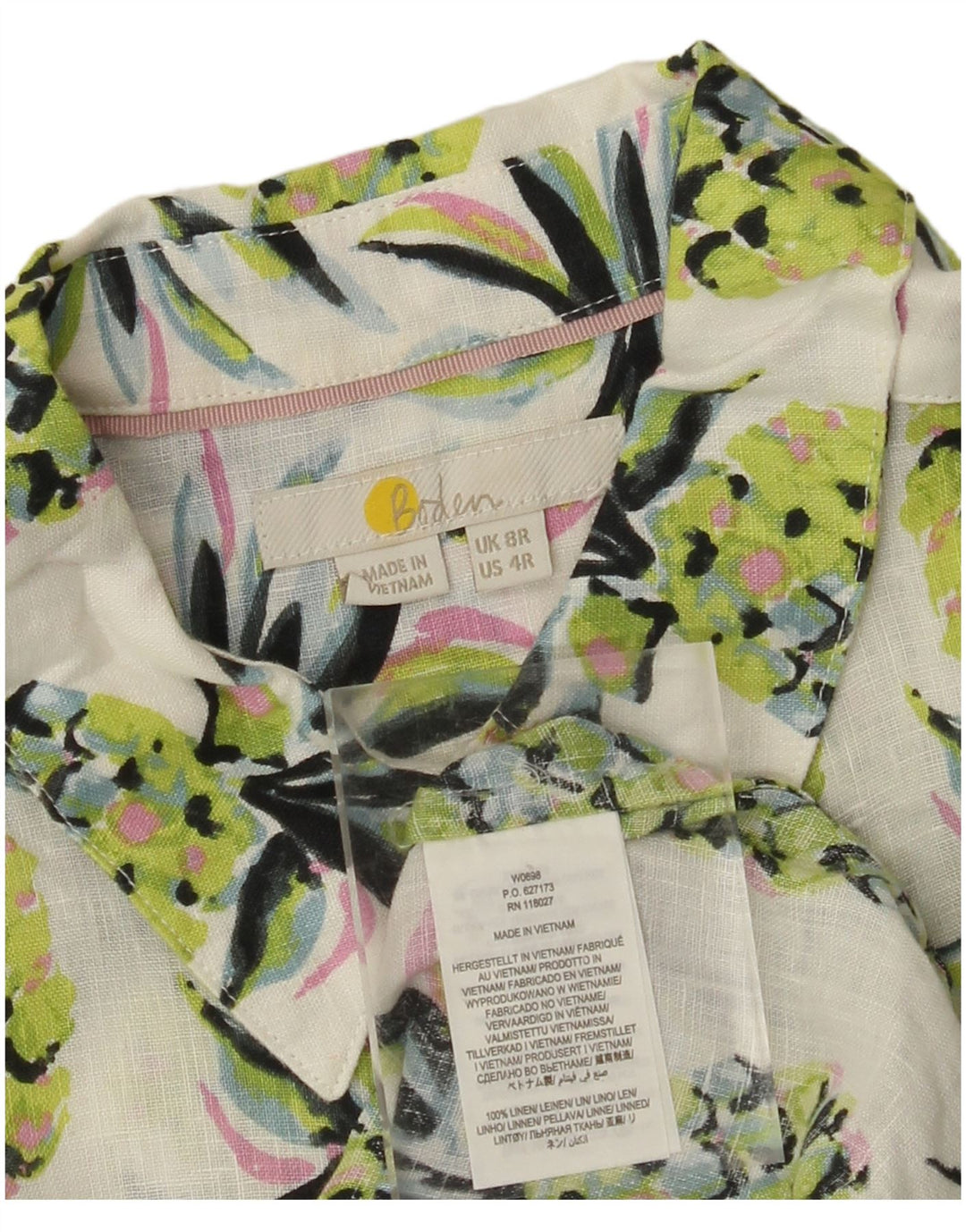 BODEN Chemise longue surdimensionnée à motif abstrait pour femme UK 8 Small Vert