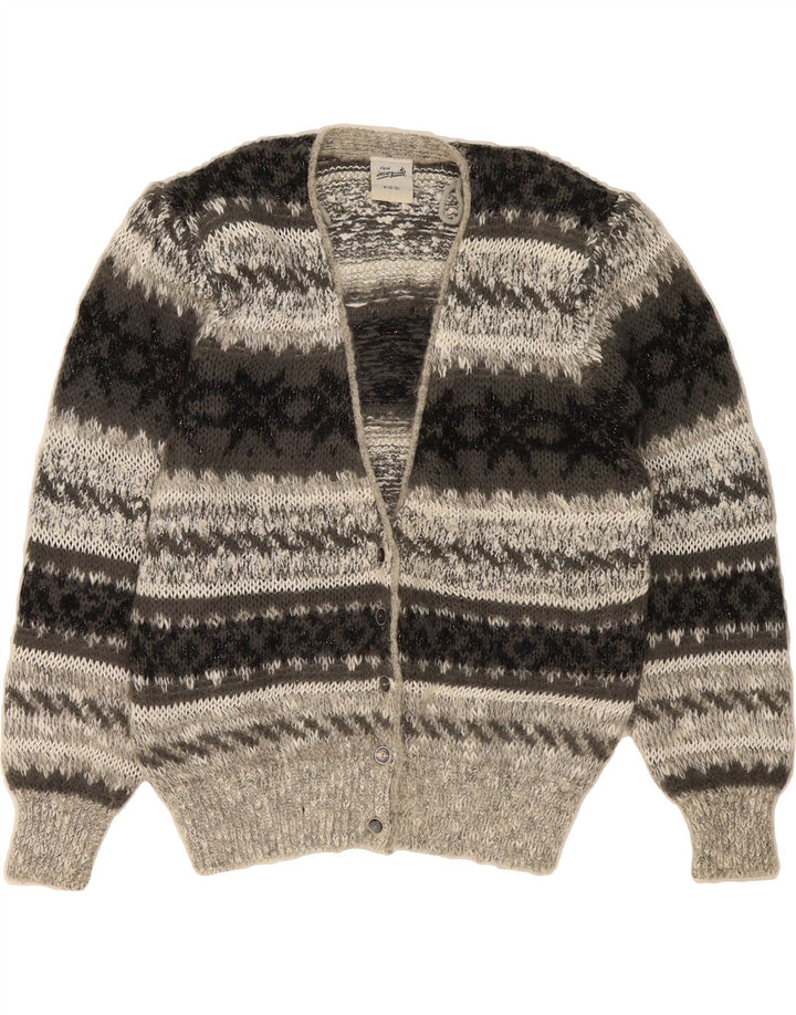 SIGNE INCOGNITO Womens Cardigan Sweater EU 40/42 Medium Grey Striped Vintage Signe Incognito and Second-Hand Signe Incognito from Messina Hembry 