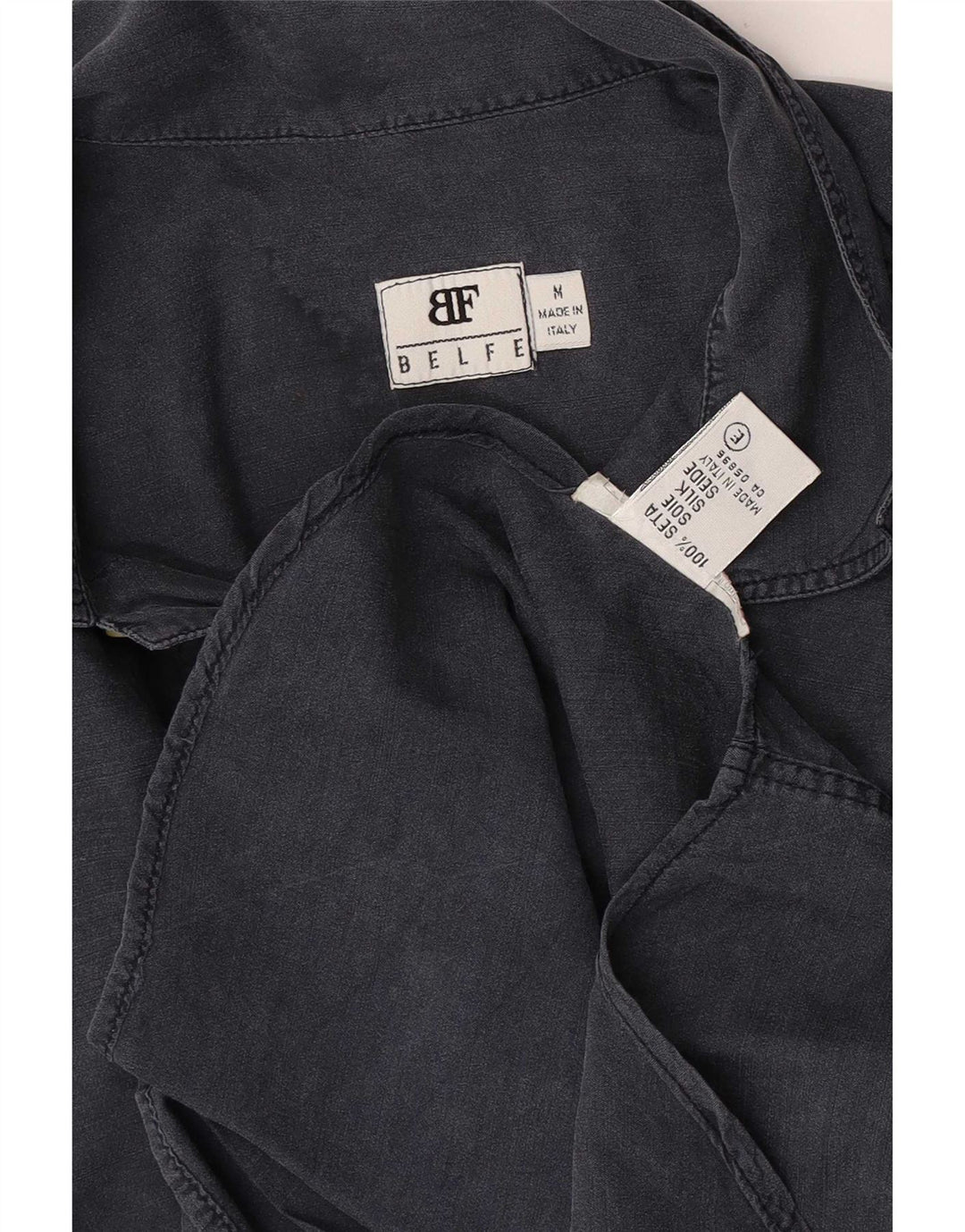 Belfe & Belfe Chemise Pull à Manches Courtes Homme Gris Moyen Soie