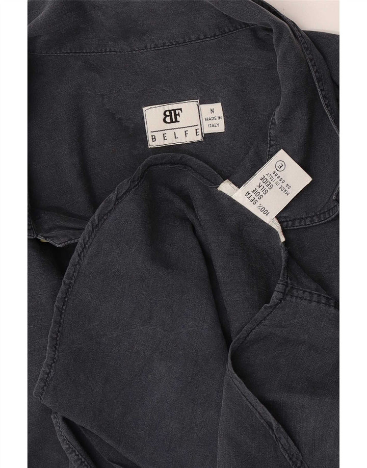 Belfe & Belfe Chemise Pull à Manches Courtes Homme Gris Moyen Soie