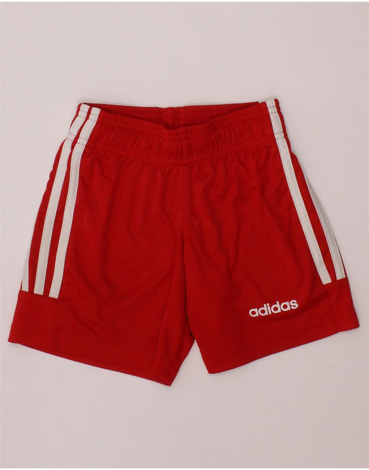 ADIDAS Boys Climalite Sport Shorts 5-6 Years  Red Polyester Vintage Adidas and Second-Hand Adidas from Messina Hembry 