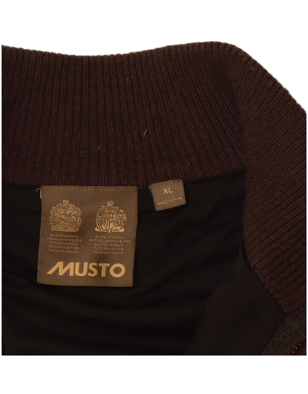 MUSTO Pull col zippé homme XL marron laine d'agneau