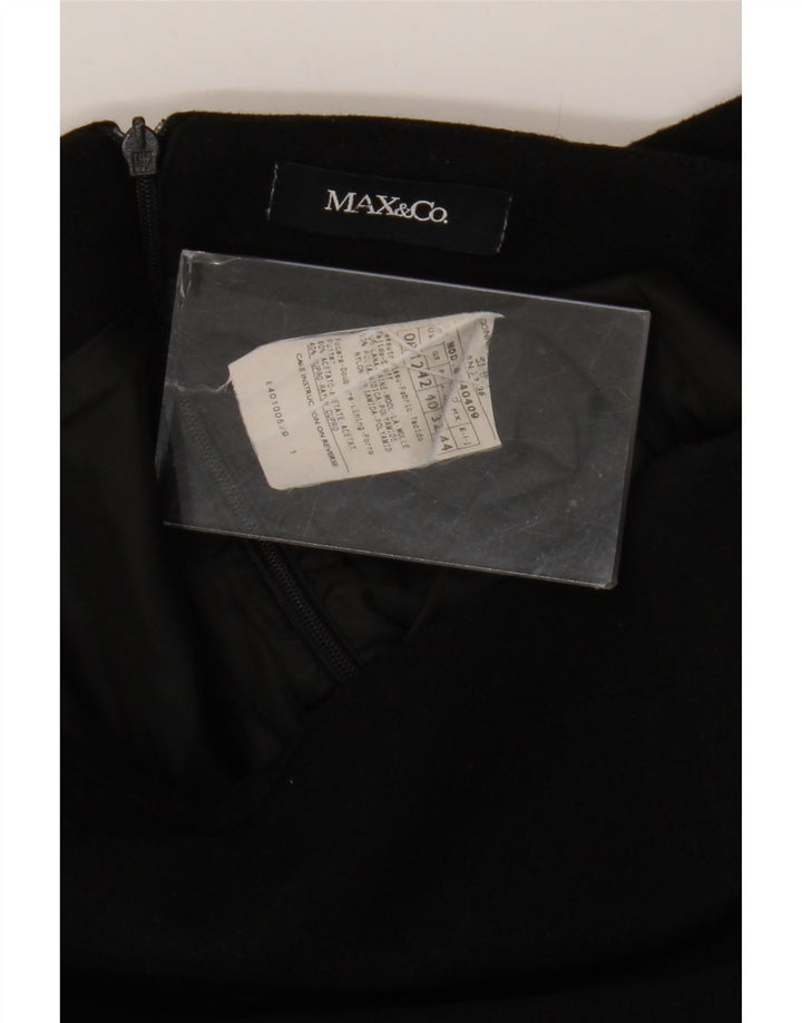 Max & Co. Jupe trapèze pour femme UK 12 Medium W32 Laine noire