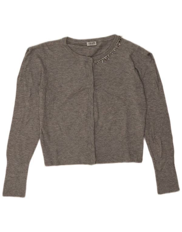 Liu Jo Cardigan court pour femme UK 42 Gris moyen