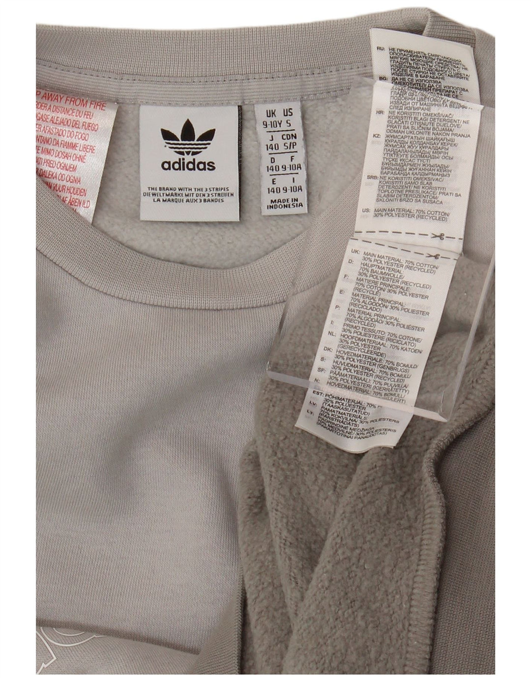 ADIDAS Sweat-shirt graphique pour garçon 9-10 ans Gris Colorblock Coton