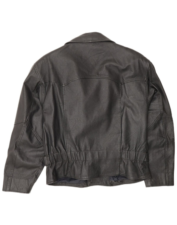 Veste motard en cuir homme vintage UK 38 Cuir noir moyen