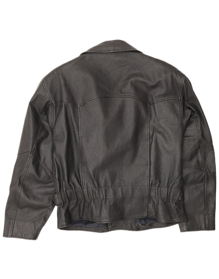 Veste motard en cuir homme vintage UK 38 Cuir noir moyen
