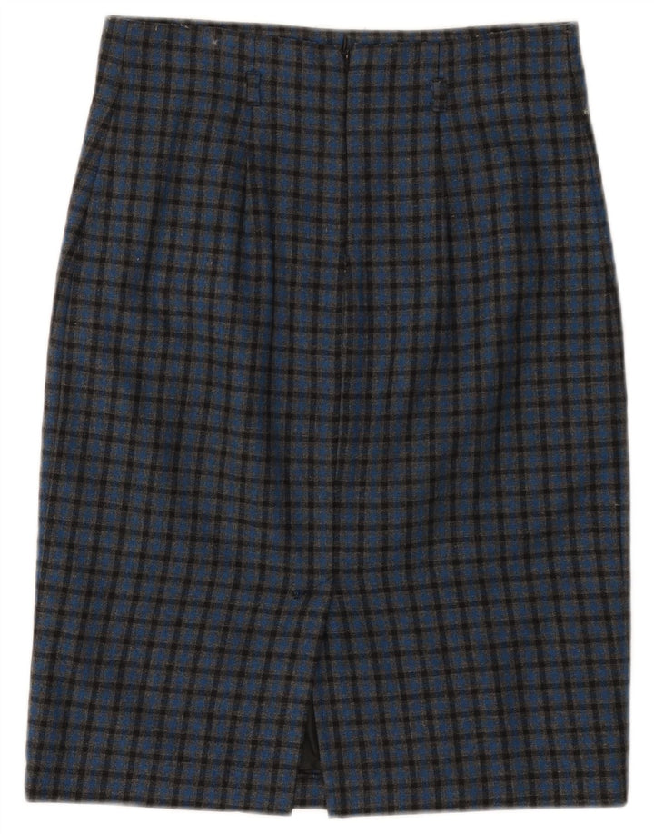 BENETTON Jupe Crayon Femme W28 Carreaux Bleu Moyen