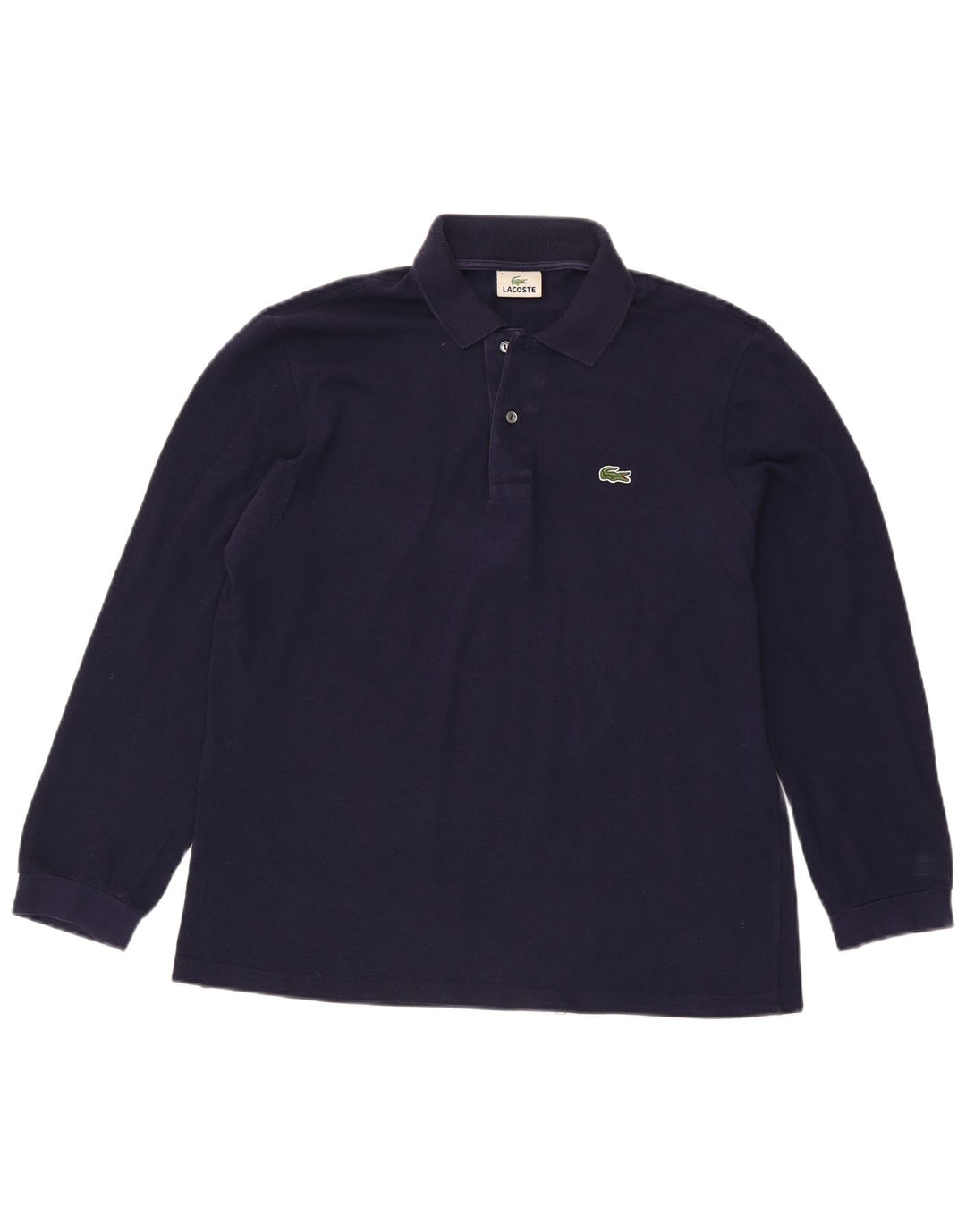 Lacoste Polo à manches longues pour homme Taille 4 Coton bleu marine moyen