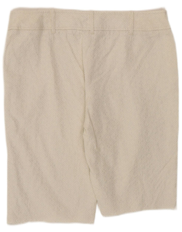 Oasis Bermuda Femme UK 14 Medium W32 Blanc Géométrique Coton