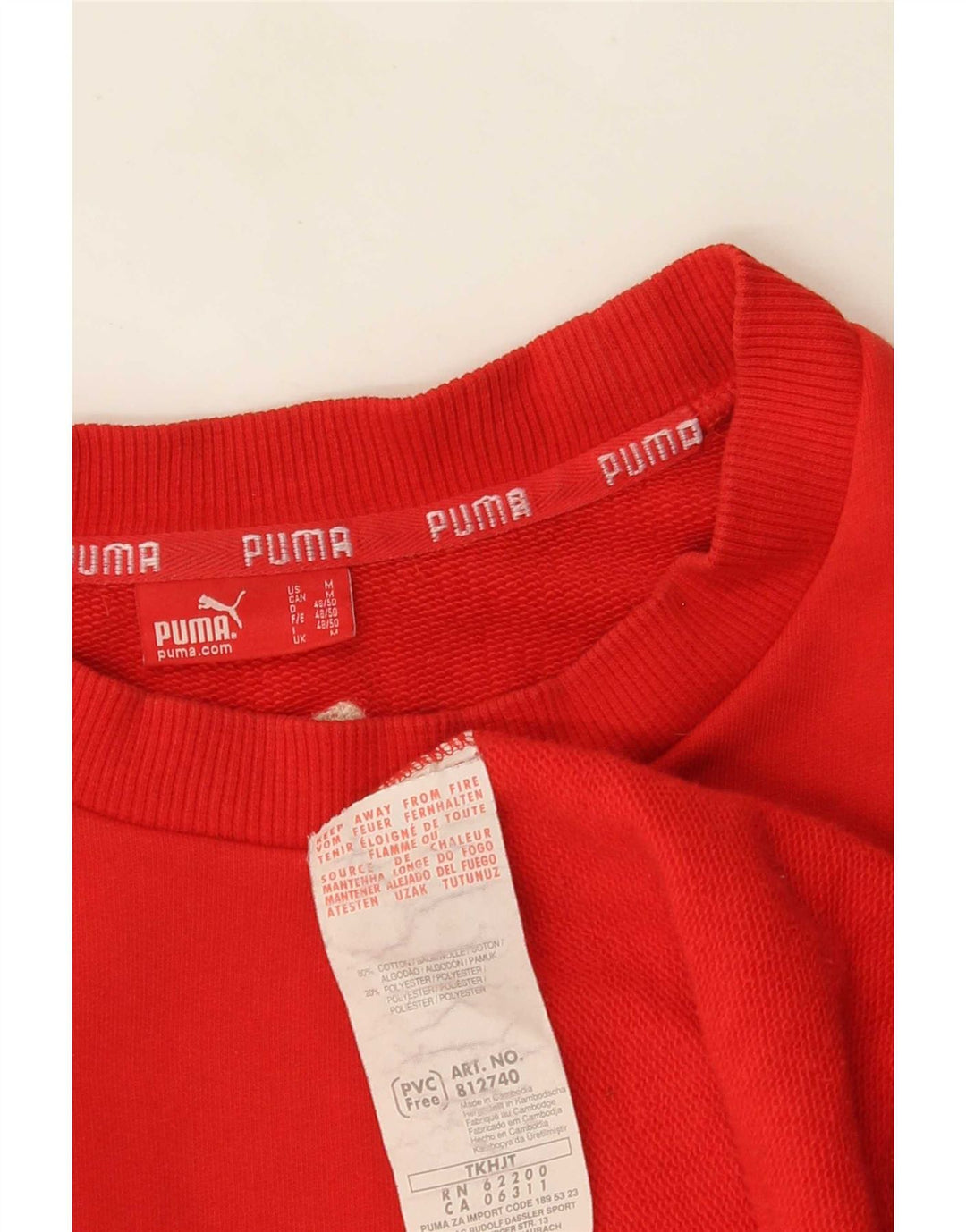 Puma Sweat-Shirt Graphique Homme Rouge Moyen Coton