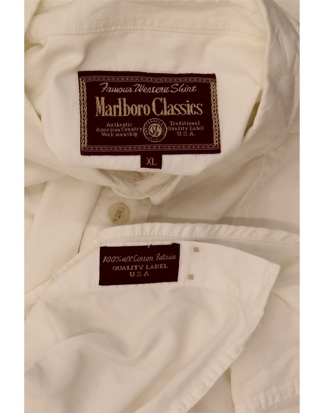 Marlboro Classics Chemise à manches courtes pour homme XL Blanc Coton