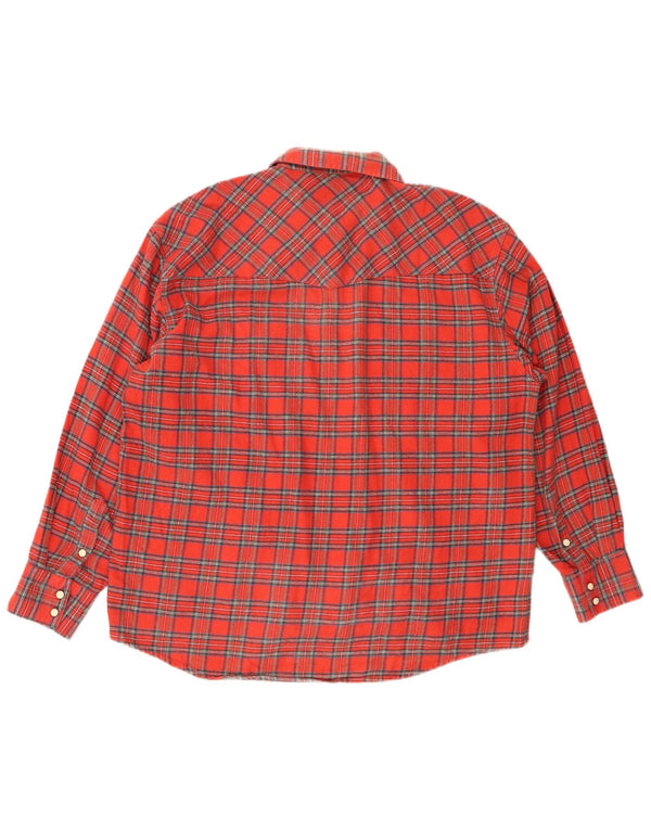 LEE Chemise en flanelle pour homme en coton à grands carreaux rouges