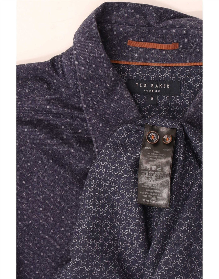 Ted Baker Chemise Homme Taille 6 2XL Bleu Marine Tacheté Coton