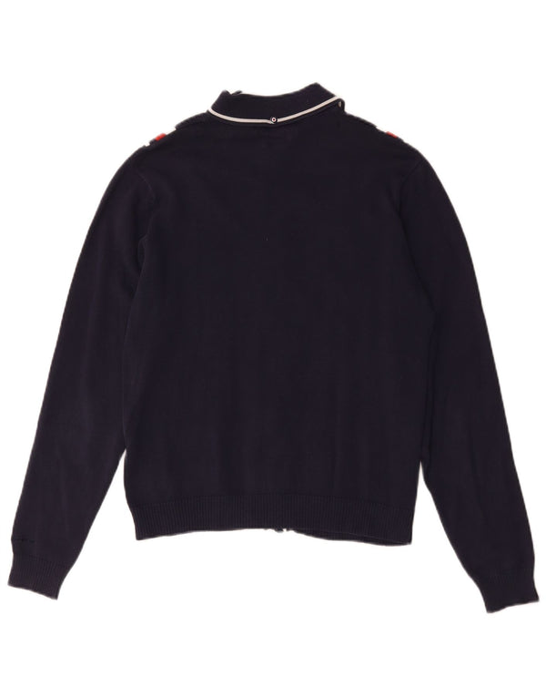 Ben Sherman Pull cardigan surdimensionné pour femme UK 10 Petit bleu marine rayé