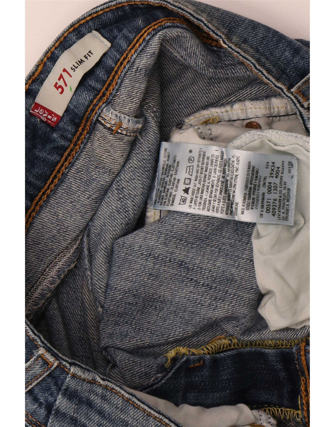Levi's Jean Slim 571 Femme W29 L30 Bleu Coton