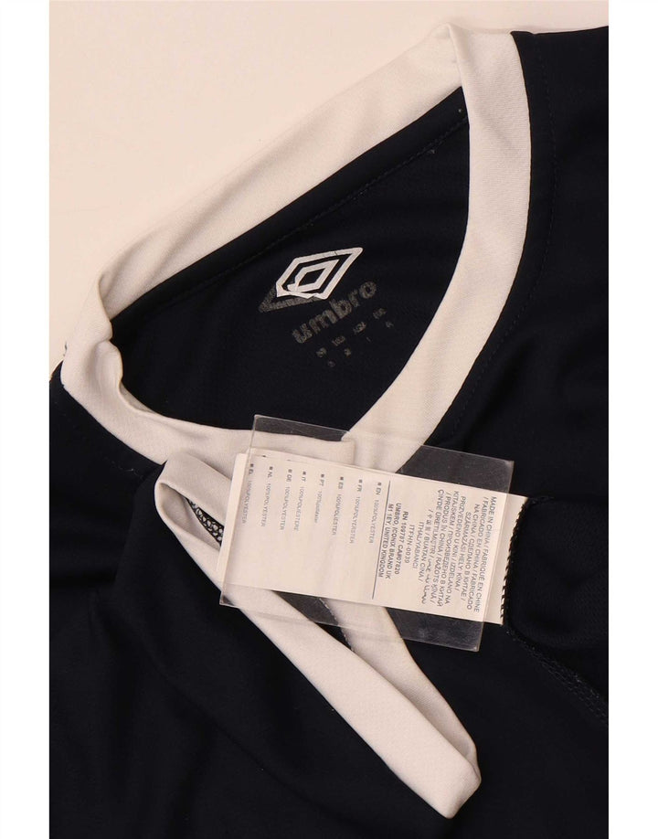 Umbro Homme T-Shirt Haut Petit Bleu Marine Colorblock Polyester