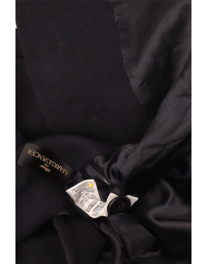 Marks & Spencer Manteau double boutonnage pour femme UK 10 Petite laine noire