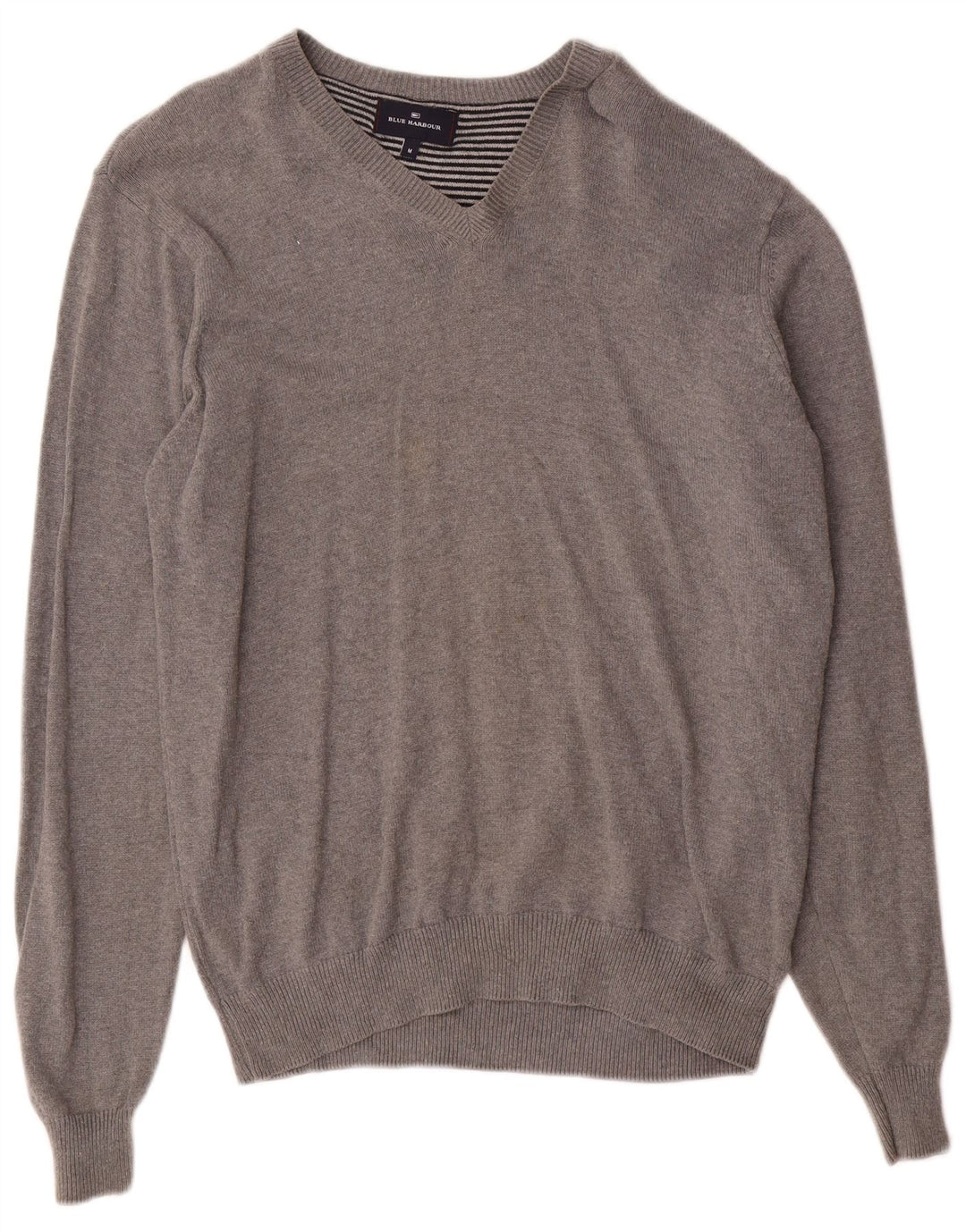Marks & Spencer Pull Blue Harbor Col V Homme Gris Moyen Coton