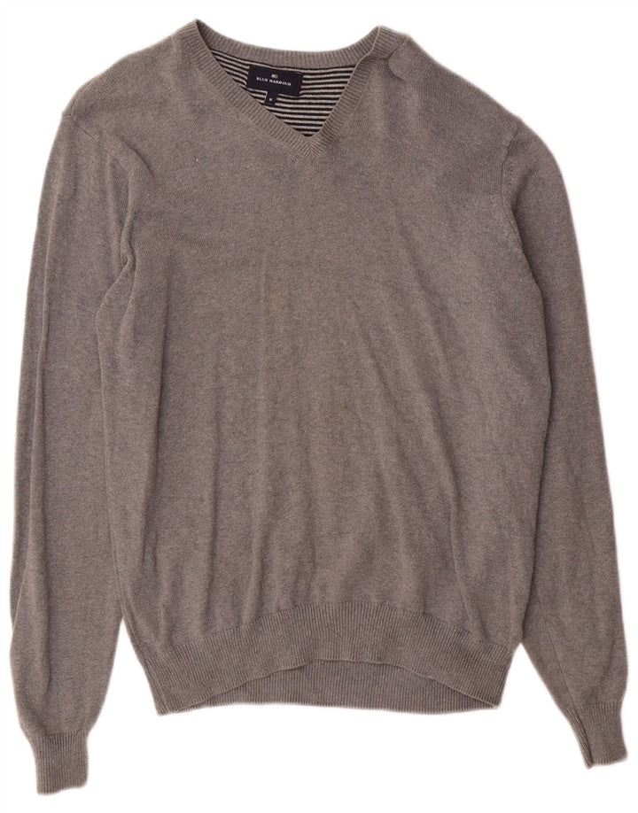 Marks & Spencer Pull Blue Harbor Col V Homme Gris Moyen Coton