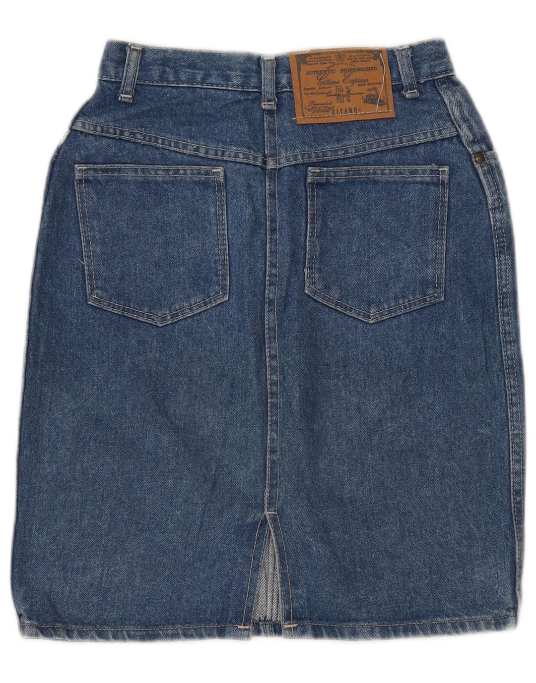 GITANO Jupe en Jean Taille Haute Femme W26 Petit Bleu Coton