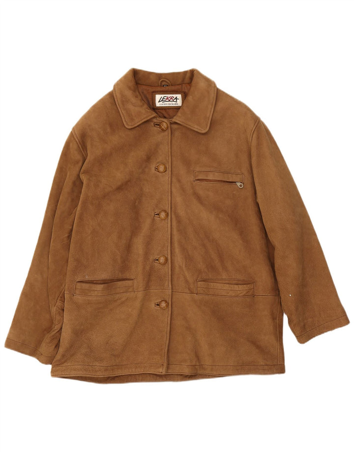 Lekra Veste en daim pour femme EU 42 Grand cuir marron