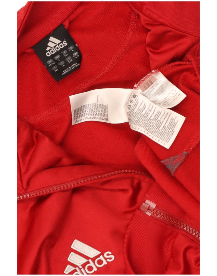 Adidas Veste de survêtement pour homme UK 44/46 Large Rouge Colorblock Polyester