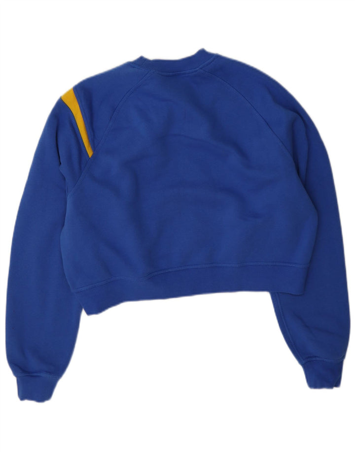Nike Womens Graphic Crop Sweatshirt Jumper UK 14 Bleu Moyen Coton