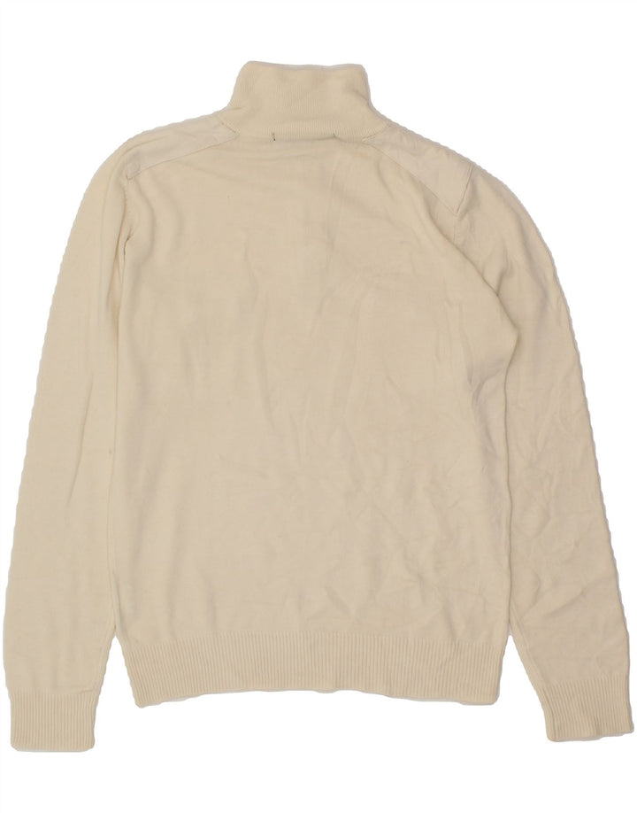 REFRIGIWEAR Womens Zip Neck Jumper Sweater UK 16 Large White Wool Vintage Refrigiwear and Second-Hand Refrigiwear from Messina Hembry 