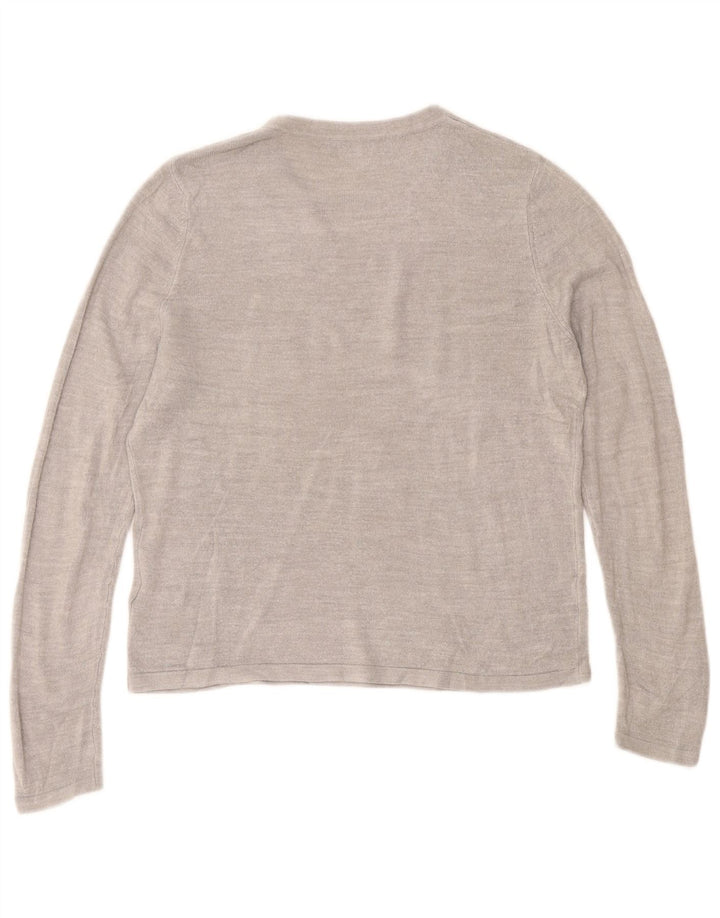 Marks & Spencer Pull à col rond pour femme UK 14 Acrylique gris moyen