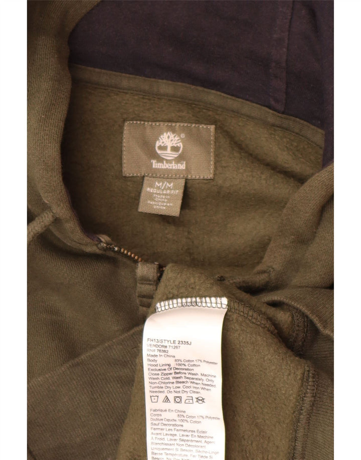 Timberland Sweat à Capuche Regular Fit Zippé Homme Kaki Coton