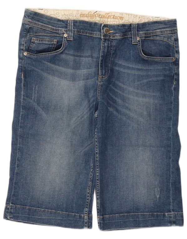 Marks & Spencer Bermuda en jean pour femme UK 18 XL W38 Bleu Coton