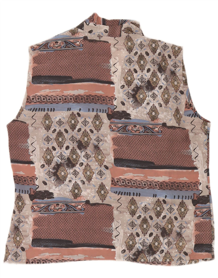 VINTAGE Womens Abstract Pattern Blouse Top UK 14 Medium Multicoloured