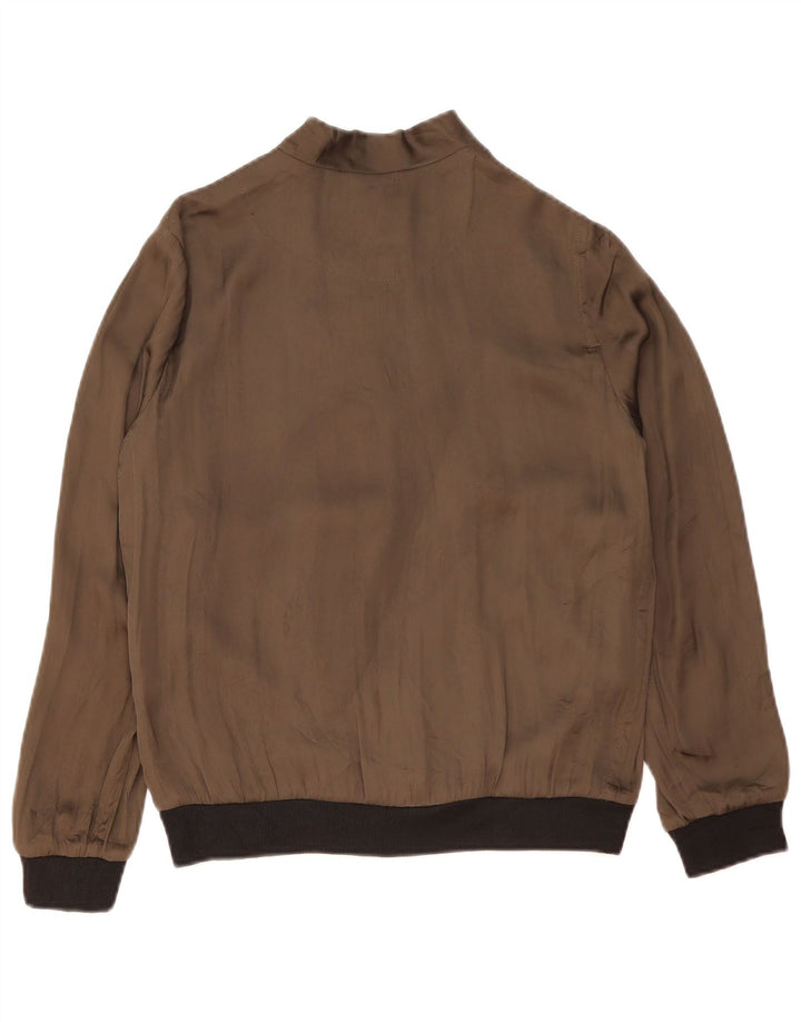 Zara Veste bomber surdimensionnée pour femme UK 10 Petit Kaki Colorblock Polyester