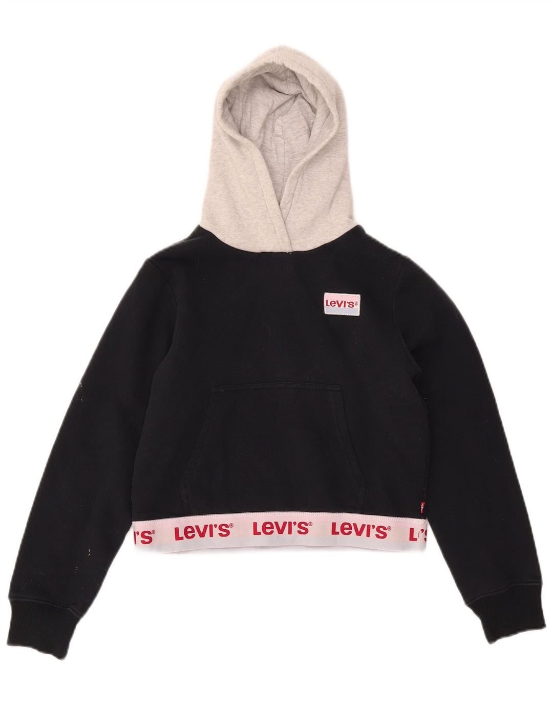 LEVI'S Pull à capuche court graphique pour fille 11-12 ans Noir Colorblock