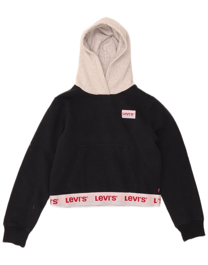 LEVI'S Pull à capuche court graphique pour fille 11-12 ans Noir Colorblock