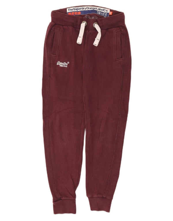 Superdry Pantalon de survêtement coupe slim pour femme UK 6 XS Bordeaux