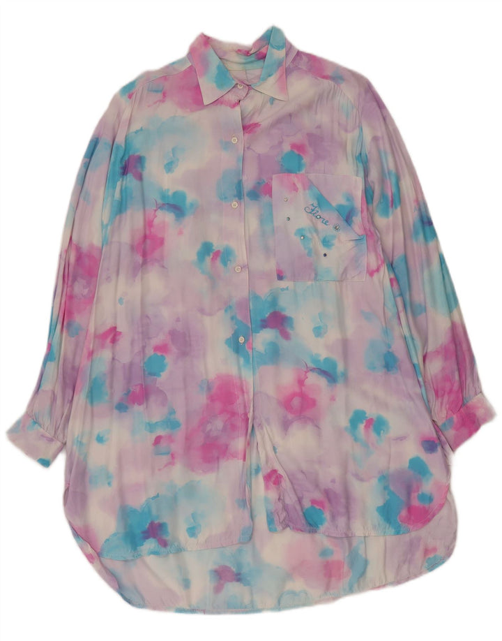 FIORE Chemisier long pour femme UK 16 Large Rose Tie Dye