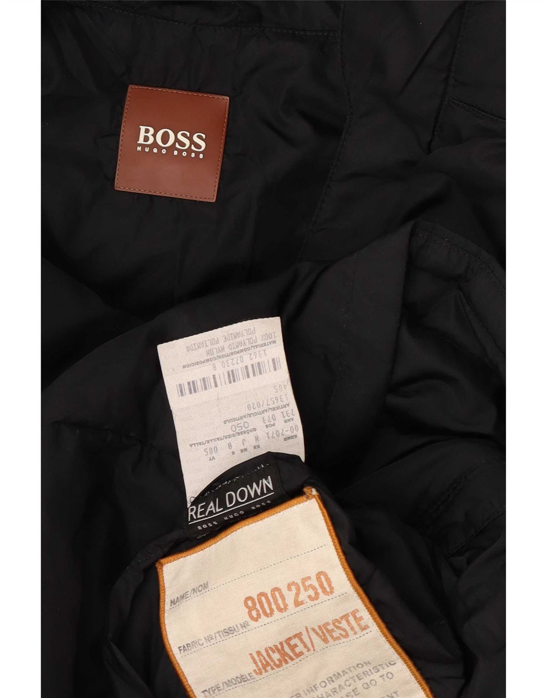 Hugo Boss Manteau matelassé à capuche IT 50 Large Noir Polyamide