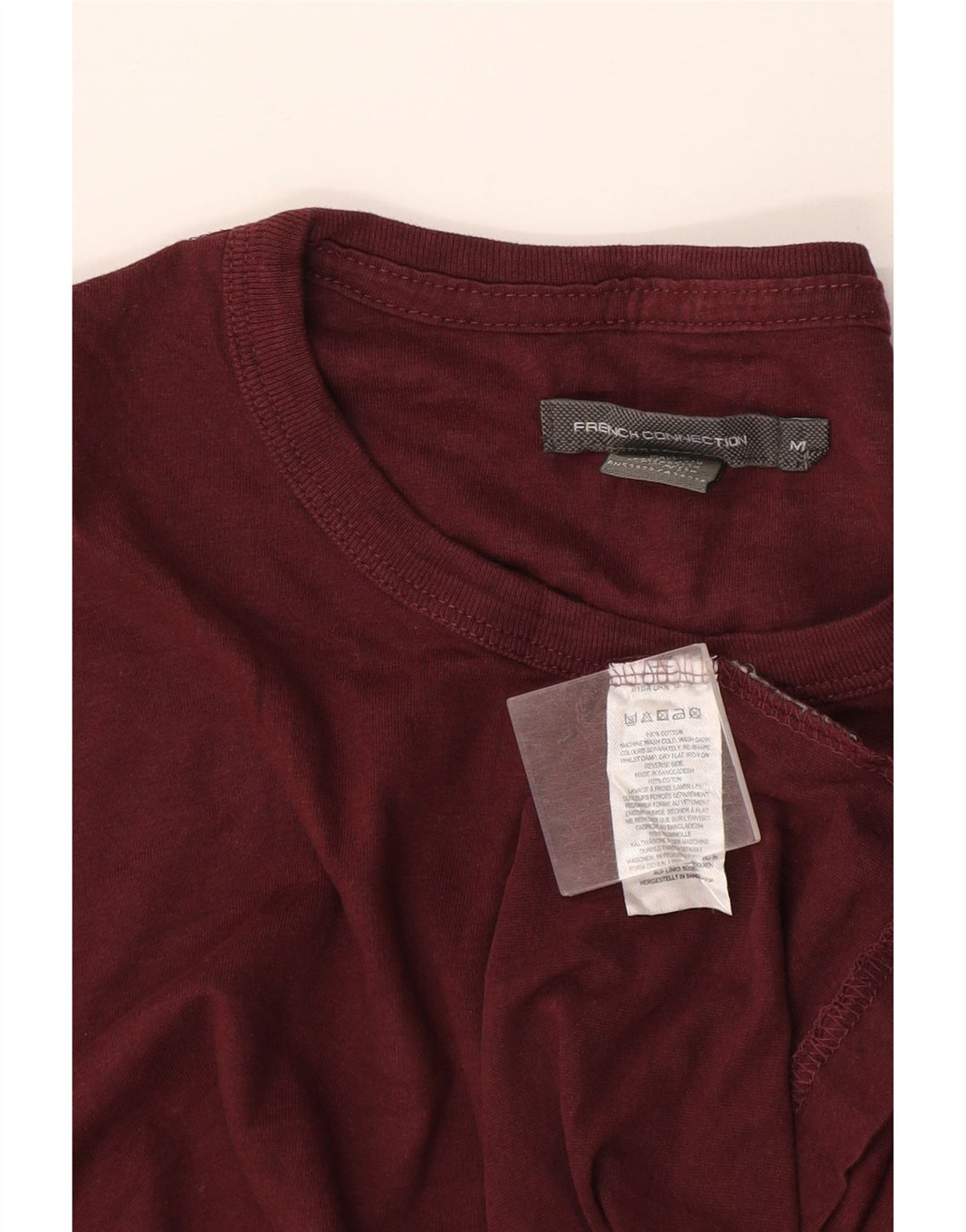 French Connection T-Shirt Homme Coton Bordeaux Moyen