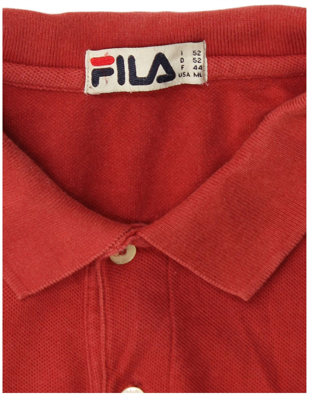 FILA Polo Homme Rouge Moyen Coton