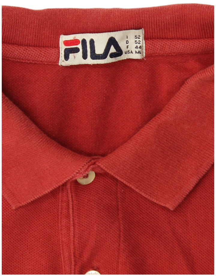 FILA Polo Homme Rouge Moyen Coton