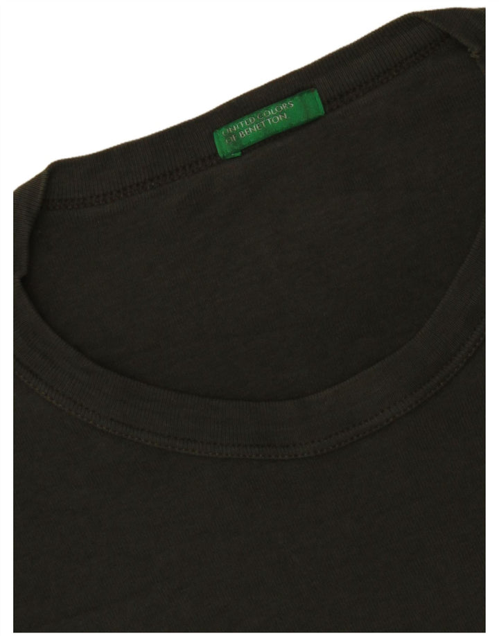 BENETTON Haut graphique à manches longues pour femme UK 12 Vert moyen