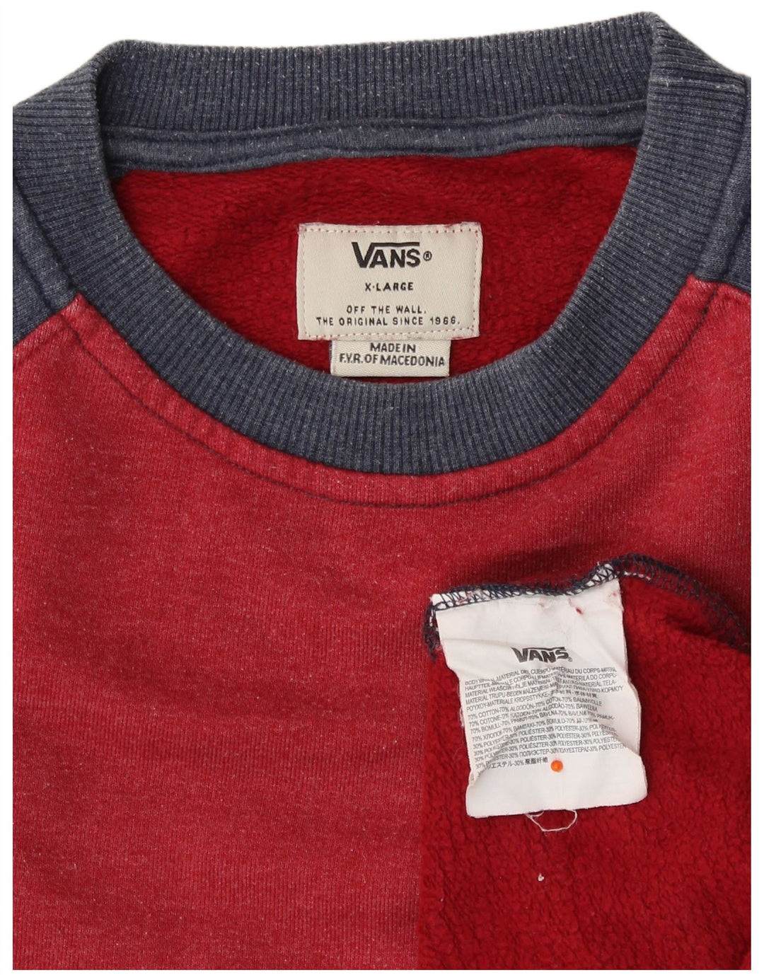 VANS Sweat-shirt pour femme UK 18 XL Rouge Colourblock Coton
