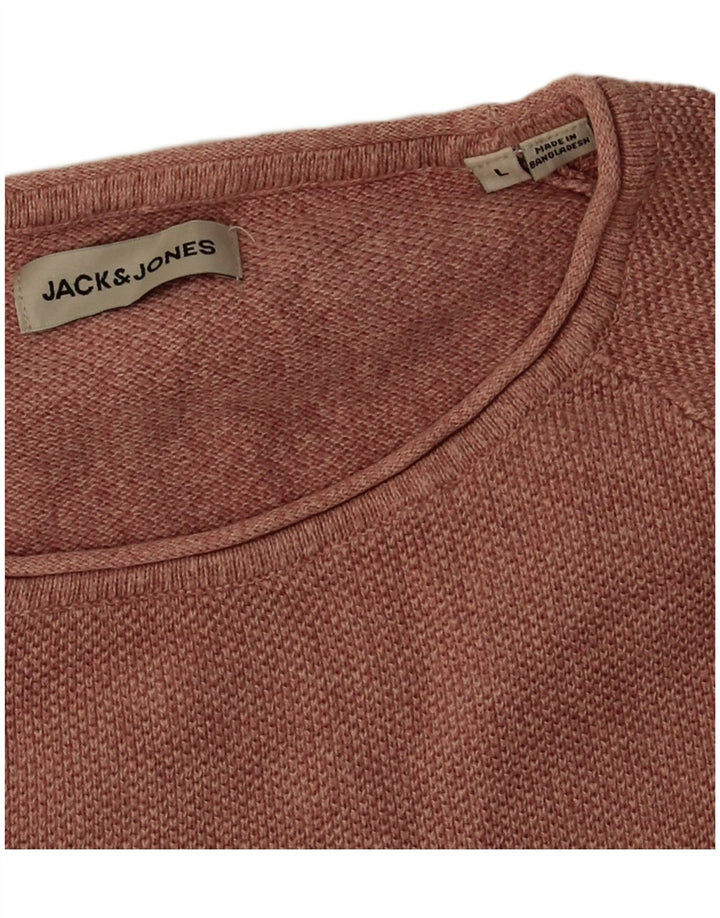 Jack & Jones Pull à col rond pour homme en coton rose Taille L