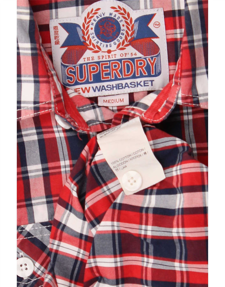Superdry Chemise à Manches Courtes Homme Rouge Moyen Check Cotton