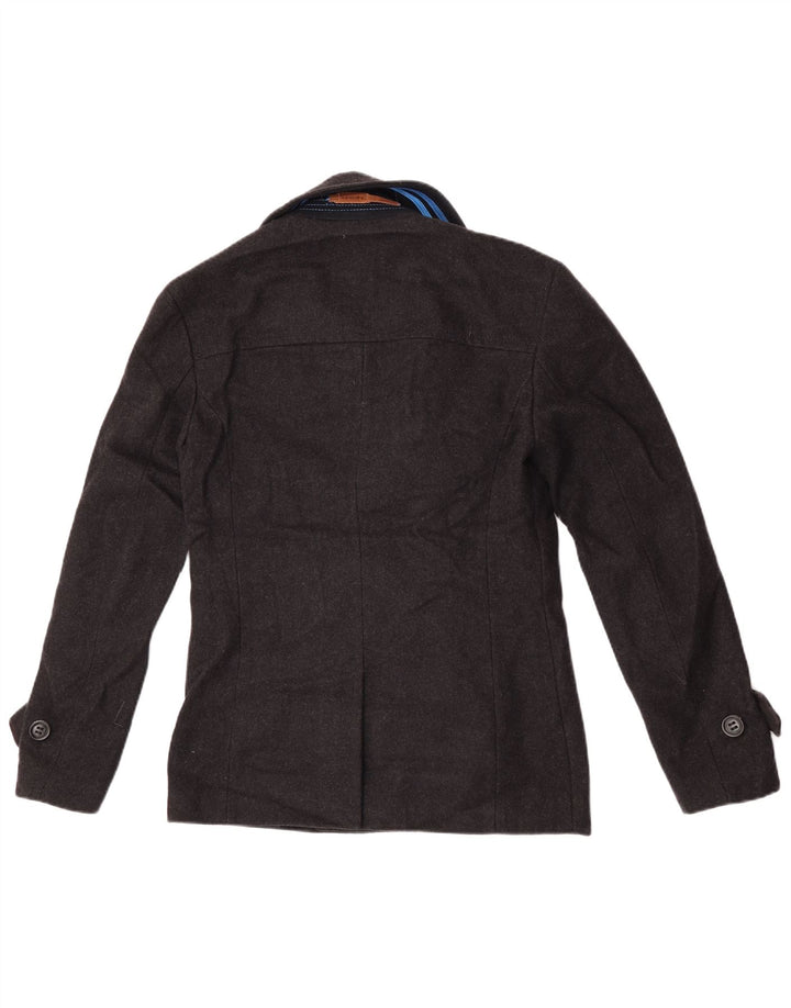Superdry Caban Commodity Homme UK 36 Petite Laine Noire