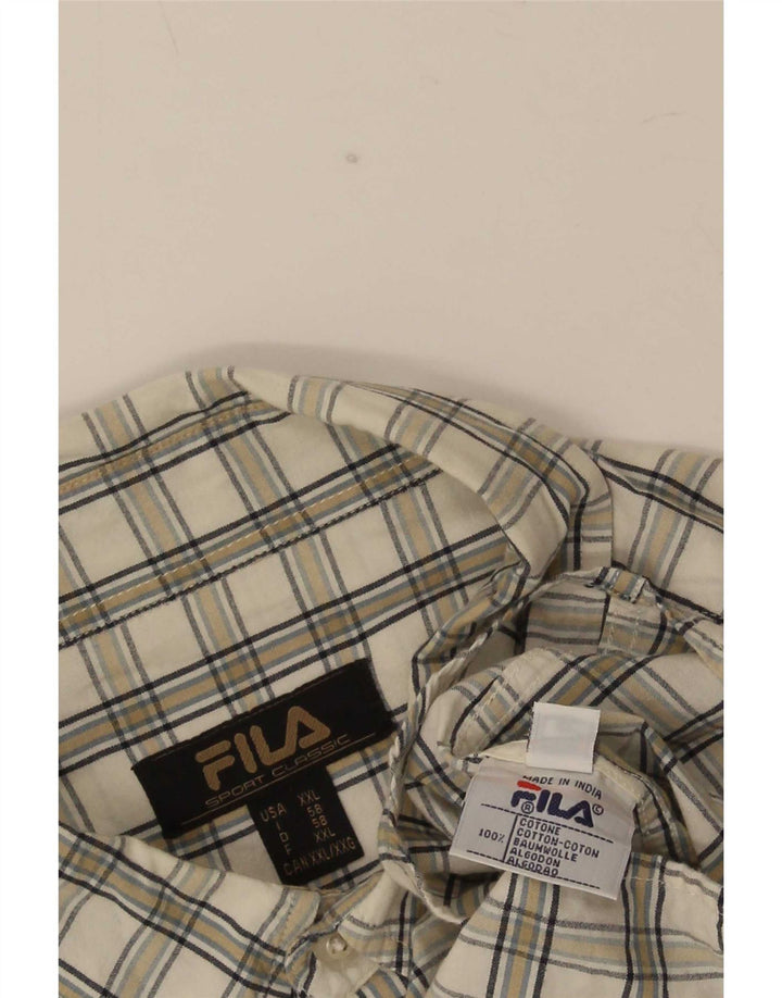 Fila Chemise Homme 2XL Coton à Carreaux Blanc