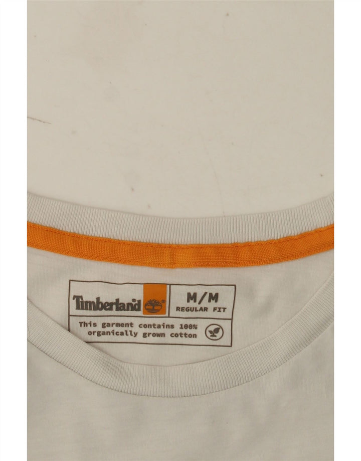 Timberland T-Shirt Regular Fit Graphic Homme Blanc Moyen Coton